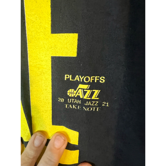 Men's Port & Company T-shirt XL Black Utah Jazz Take Note - Picture 3 of 4